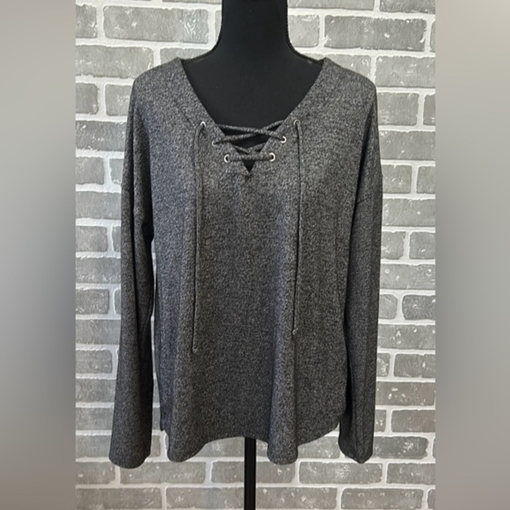 Women’s A New Day Lace Up Tie Front Long Sleeve Top